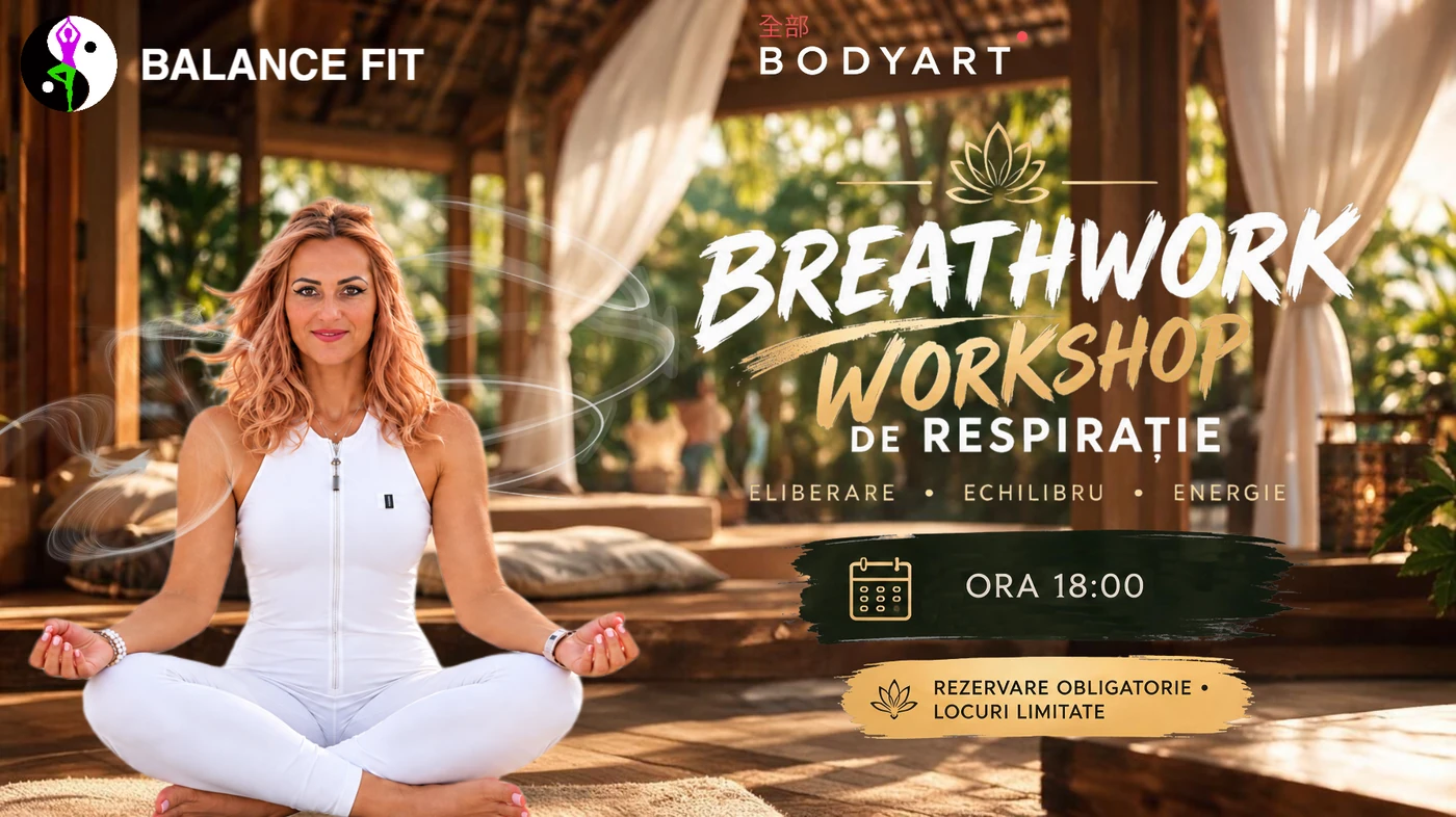 Afiș workshop Breathwork — eliberare, echilibru, energie